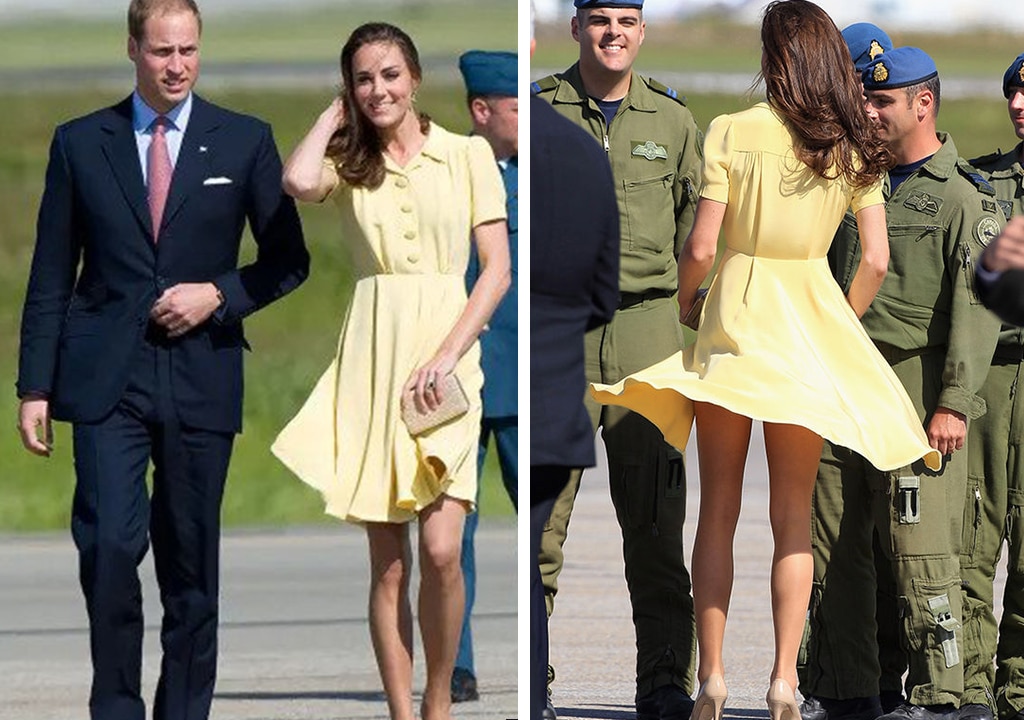 Duchess Of Cambridge's Skirt Had Another Near-malfunction At Calgary Airport.