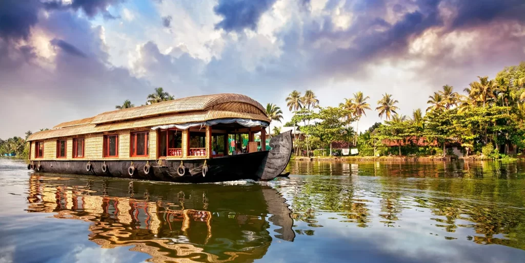 Enjoying the breathtaking backwaters of Kerala